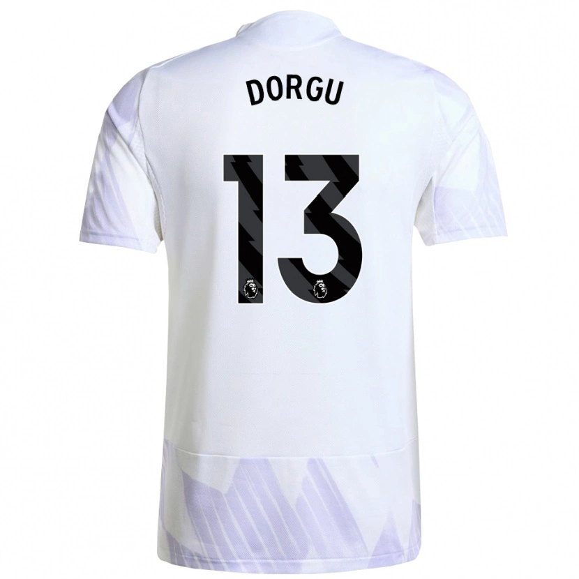 Danxen Hombre Camiseta Patrick Dorgu #13 Blanco Púrpura Púrpura 2ª Equipación 2025/26 La Camisa México