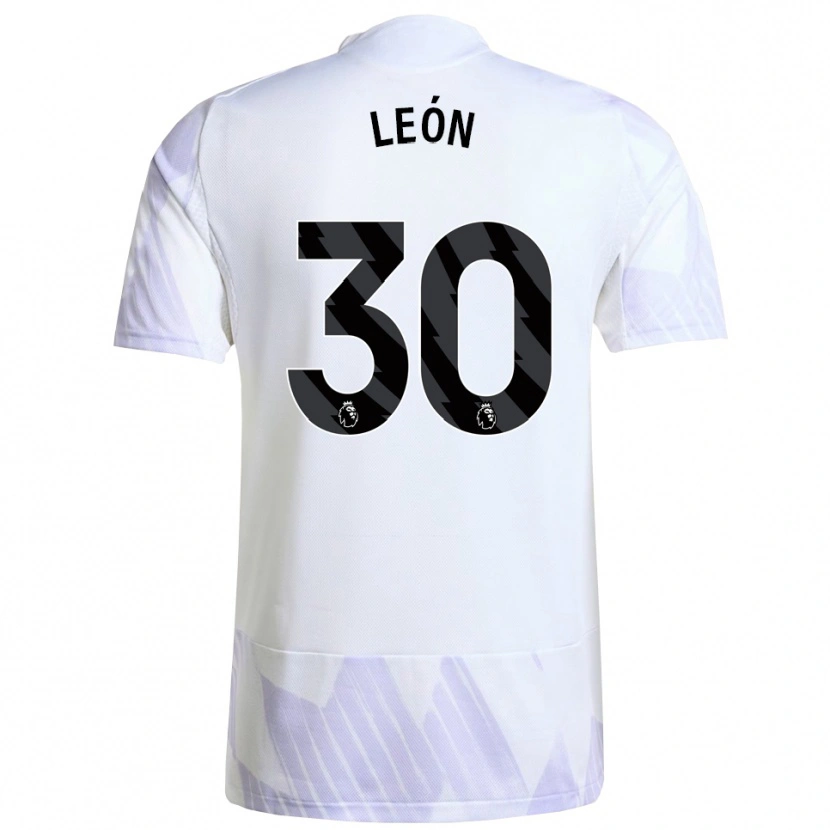 Danxen Hombre Camiseta Diego León #30 Blanco Púrpura Púrpura 2ª Equipación 2025/26 La Camisa México