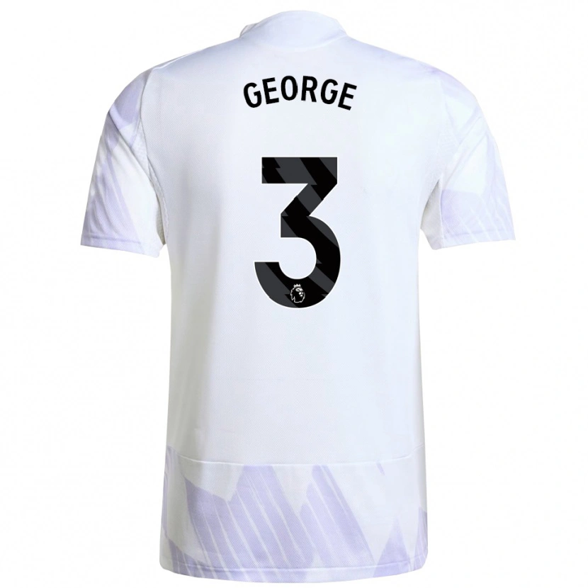 Danxen Hombre Camiseta Gabby George #3 Blanco Púrpura Púrpura 2ª Equipación 2025/26 La Camisa México