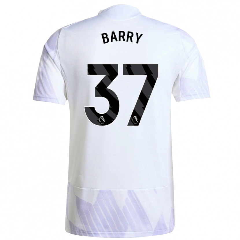 Danxen Hombre Camiseta Keira Barry #37 Blanco Púrpura Púrpura 2ª Equipación 2025/26 La Camisa México