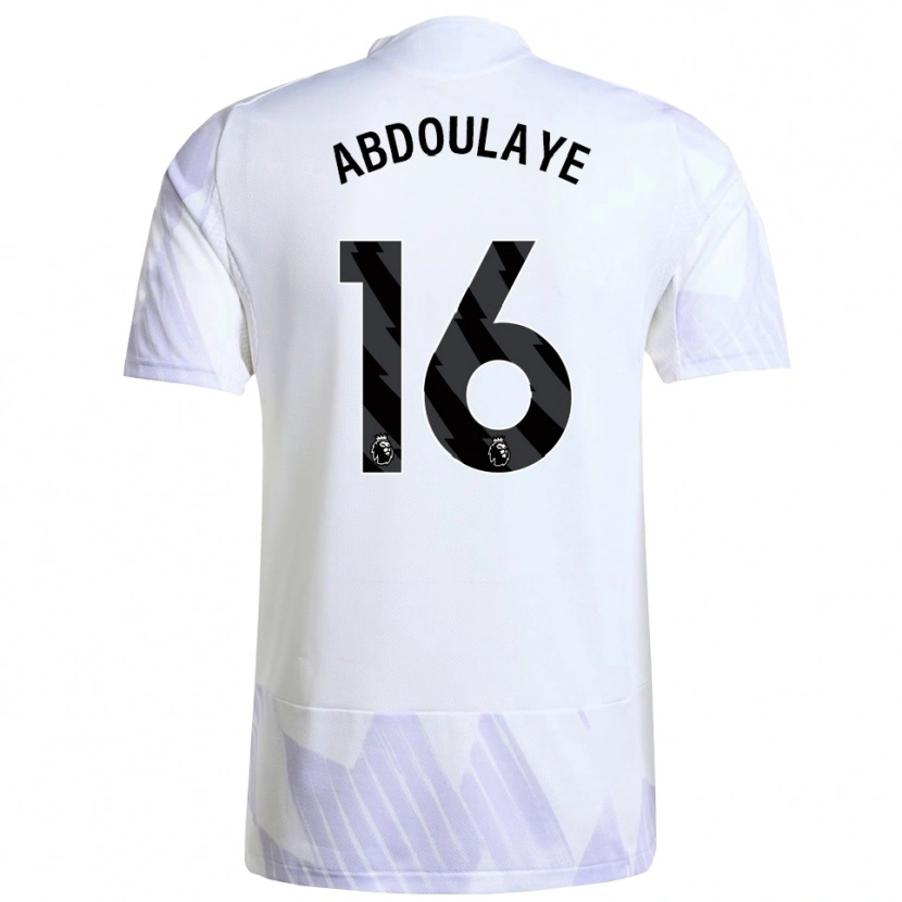 Danxen Hombre Camiseta Douka Abdoulaye #16 Blanco Púrpura Púrpura 2ª Equipación 2025/26 La Camisa México