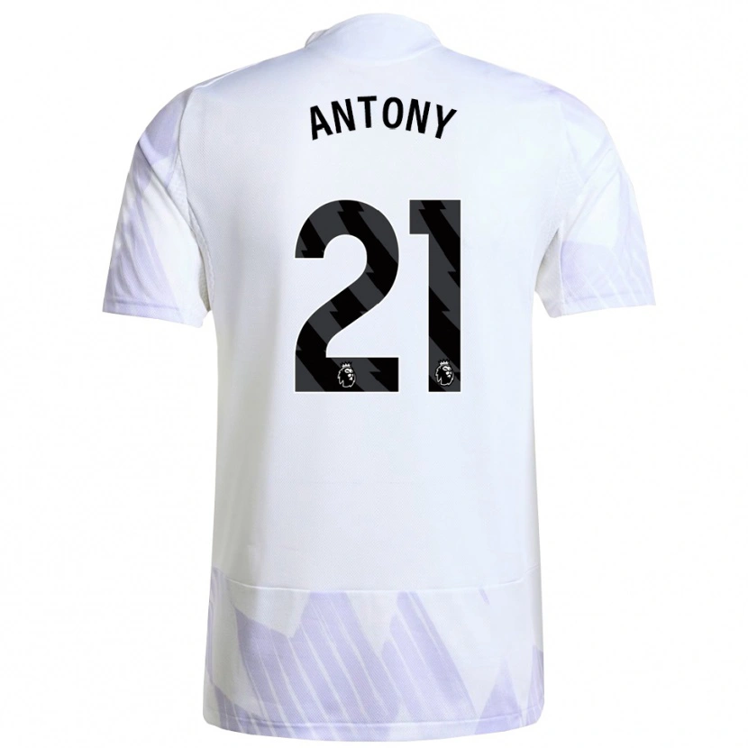 Danxen Hombre Camiseta Antony #21 Blanco Púrpura Púrpura 2ª Equipación 2025/26 La Camisa México