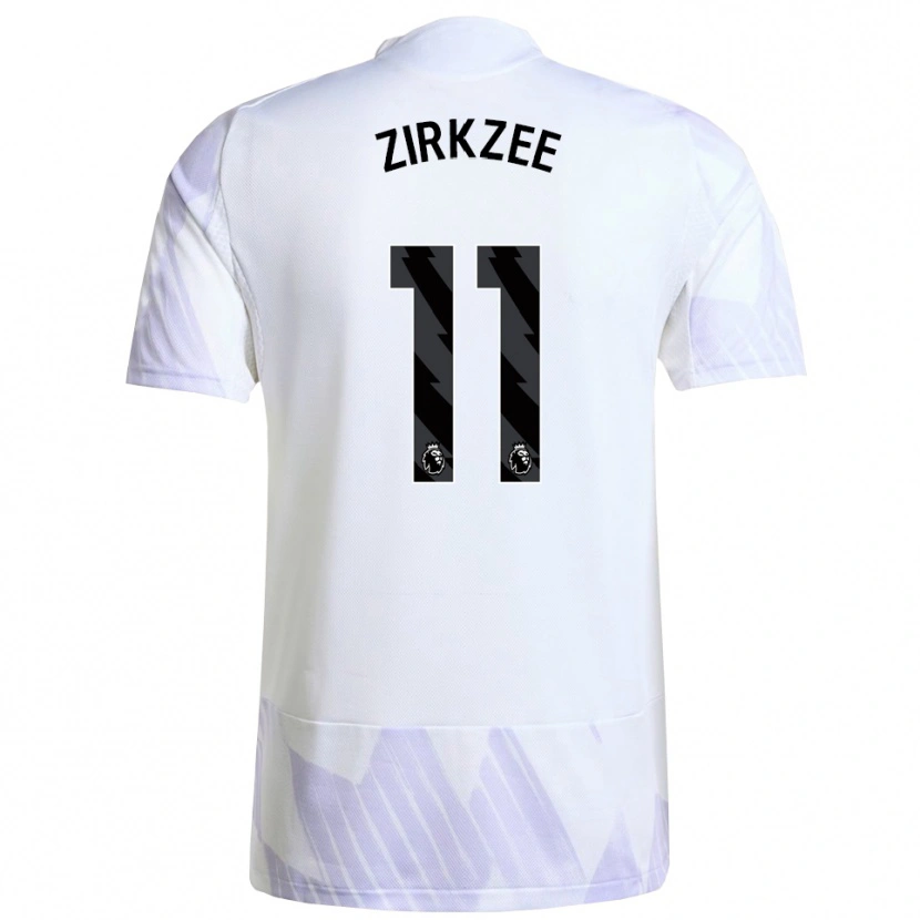 Danxen Hombre Camiseta Joshua Zirkzee #11 Blanco Púrpura Púrpura 2ª Equipación 2025/26 La Camisa México