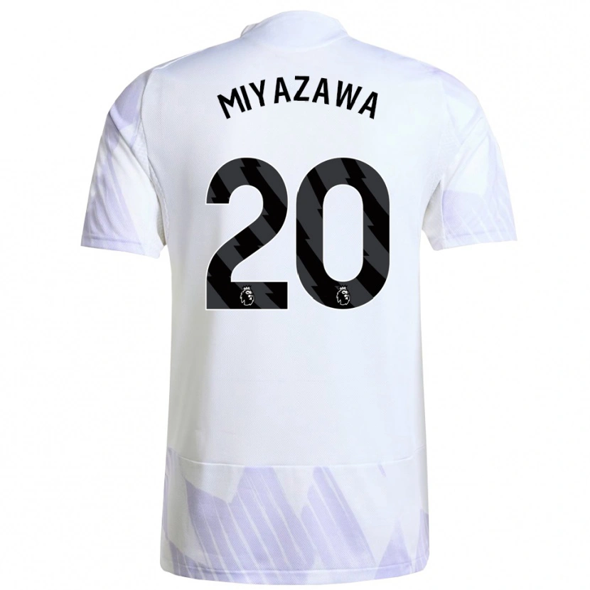 Danxen Hombre Camiseta Hinata Miyazawa #20 Blanco Púrpura Púrpura 2ª Equipación 2025/26 La Camisa México