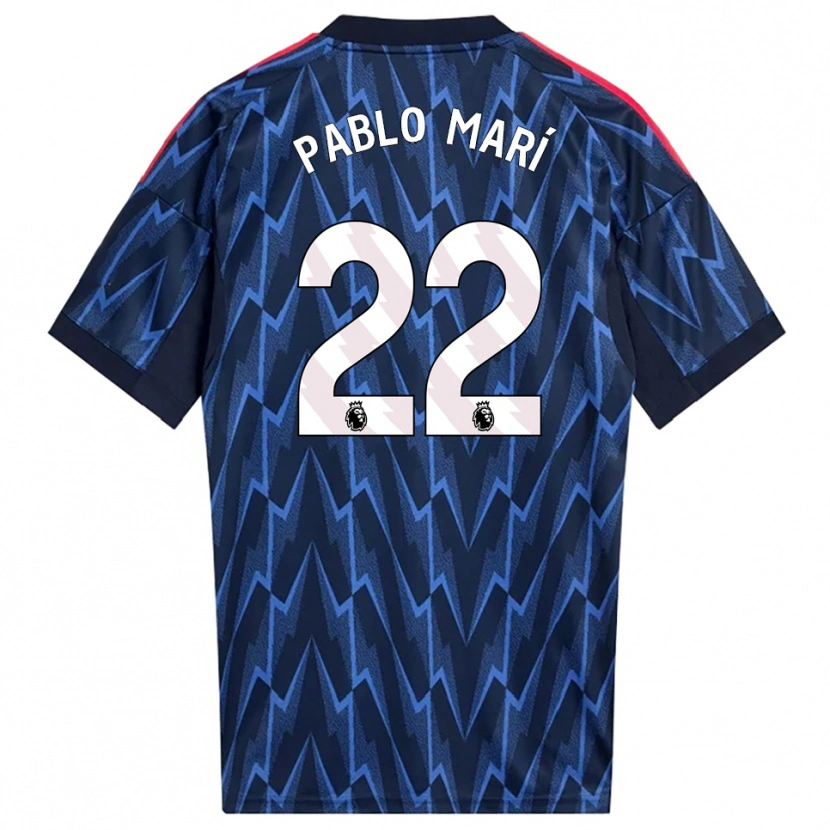 Danxen Hombre Camiseta Pablo Mari #22 Marino Rojo 2ª Equipación 2025/26 La Camisa México