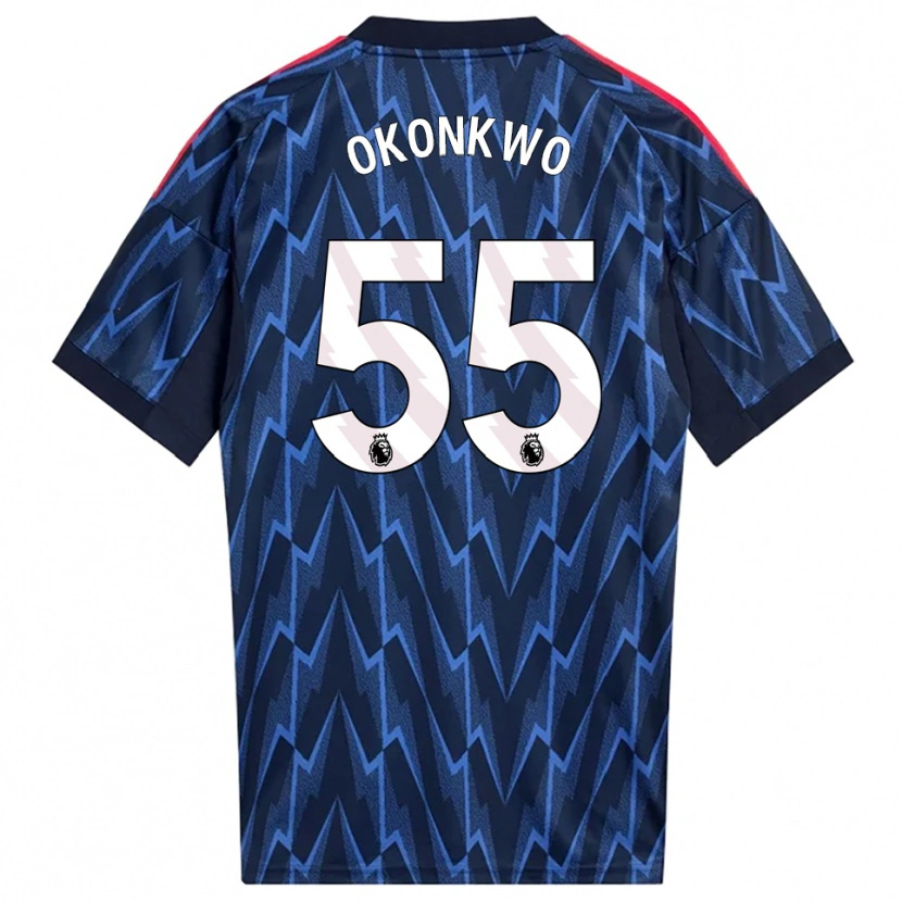 Danxen Hombre Camiseta Brian Okonkwo #55 Marino Rojo 2ª Equipación 2025/26 La Camisa México