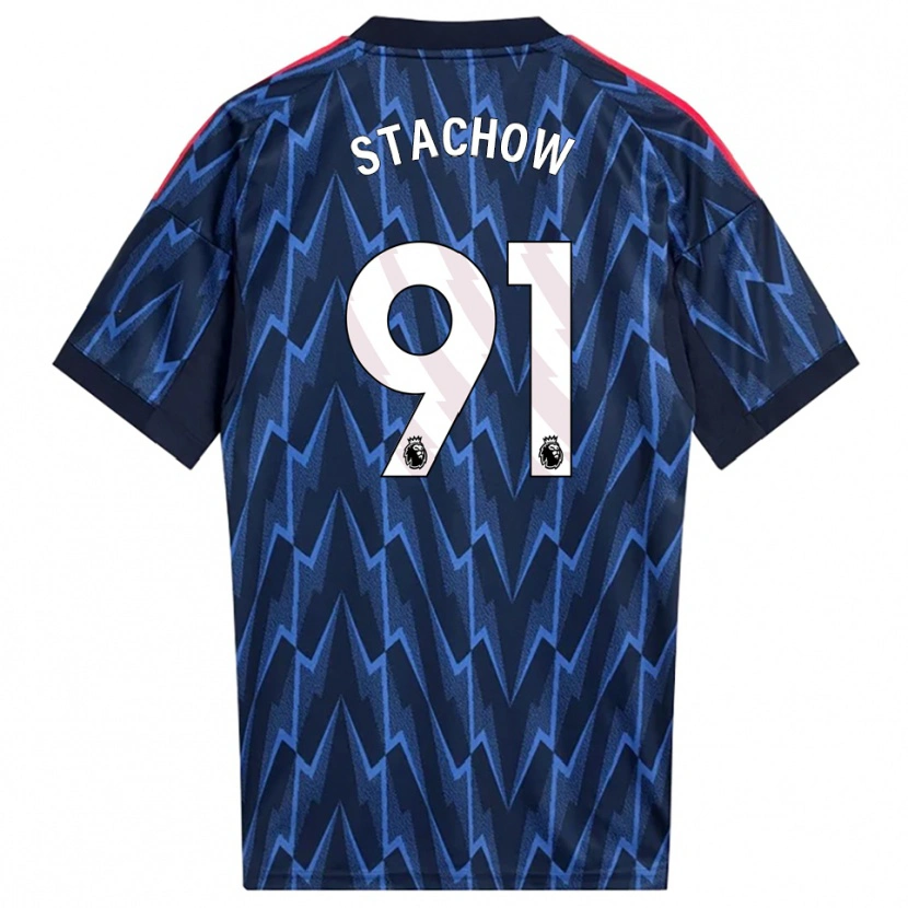 Danxen Hombre Camiseta Patrick Stachow #91 Marino Rojo 2ª Equipación 2025/26 La Camisa México