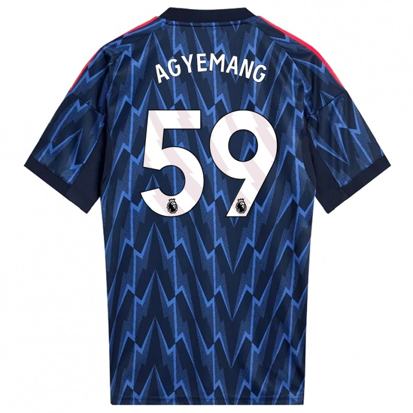 Danxen Hombre Camiseta Michelle Agyemang #59 Marino Rojo 2ª Equipación 2025/26 La Camisa México