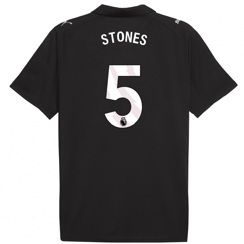 Danxen Hombre Camiseta John Stones #5 Negro Blanco 2ª Equipación 2025/26 La Camisa México