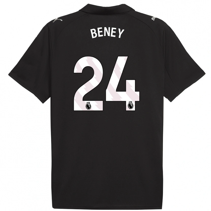 Danxen Hombre Camiseta Iman Beney #24 Negro Blanco 2ª Equipación 2025/26 La Camisa México