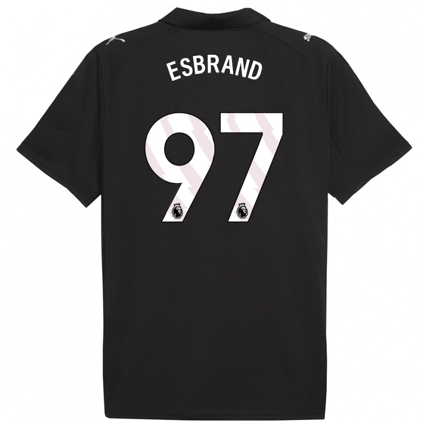 Danxen Hombre Camiseta Josh Wilson-Esbrand #97 Negro Blanco 2ª Equipación 2025/26 La Camisa México