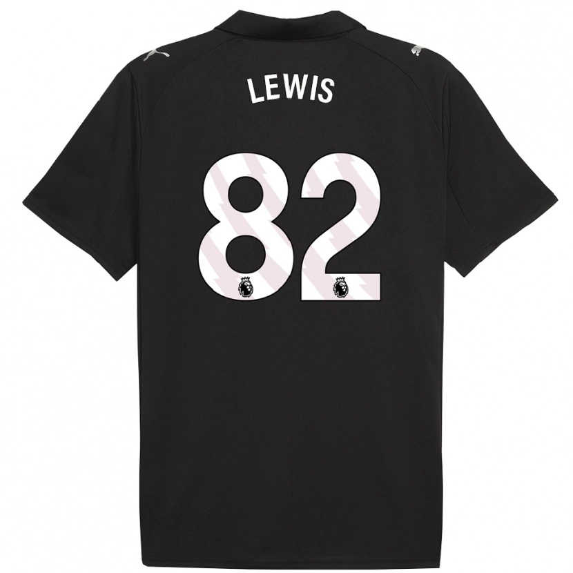 Danxen Hombre Camiseta Rico Lewis #82 Negro Blanco 2ª Equipación 2025/26 La Camisa México