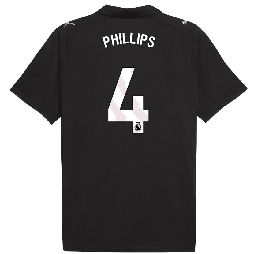 Danxen Hombre Camiseta Kalvin Phillips #4 Negro Blanco 2ª Equipación 2025/26 La Camisa México