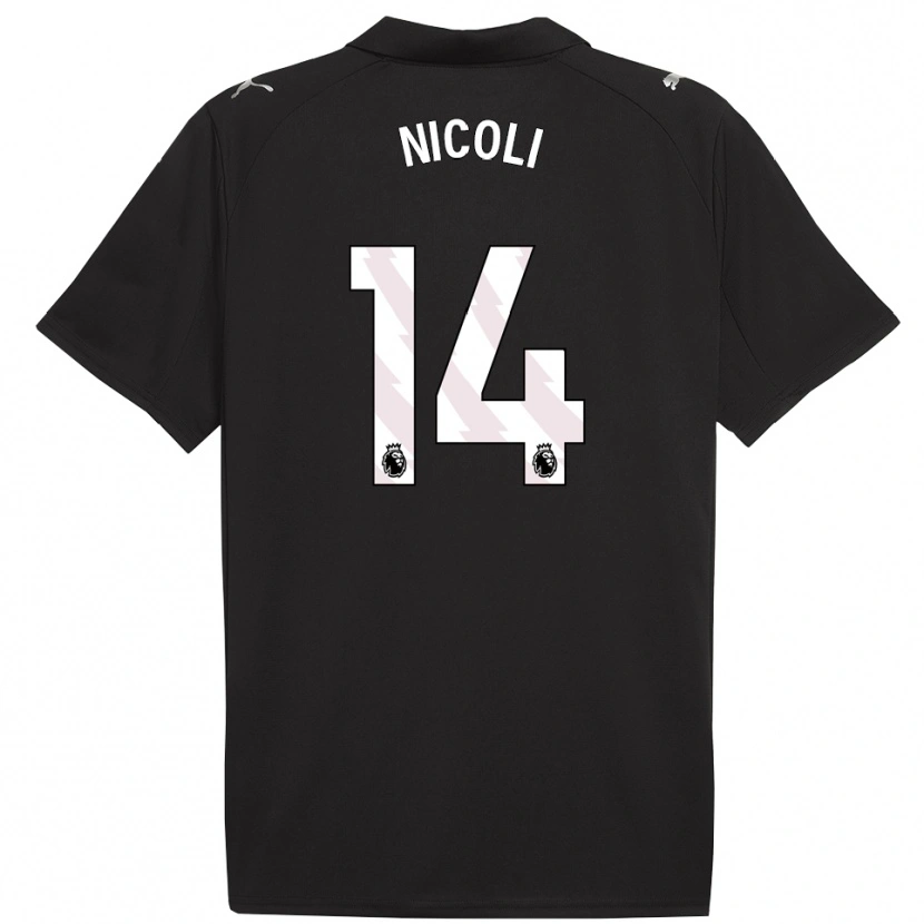 Danxen Hombre Camiseta Kerolin Nicoli #14 Negro Blanco 2ª Equipación 2025/26 La Camisa México