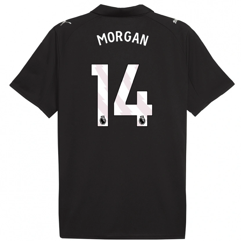 Danxen Hombre Camiseta Esme Morgan #14 Negro Blanco 2ª Equipación 2025/26 La Camisa México