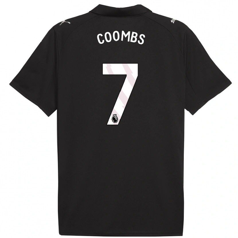 Danxen Hombre Camiseta Laura Coombs #7 Negro Blanco 2ª Equipación 2025/26 La Camisa México