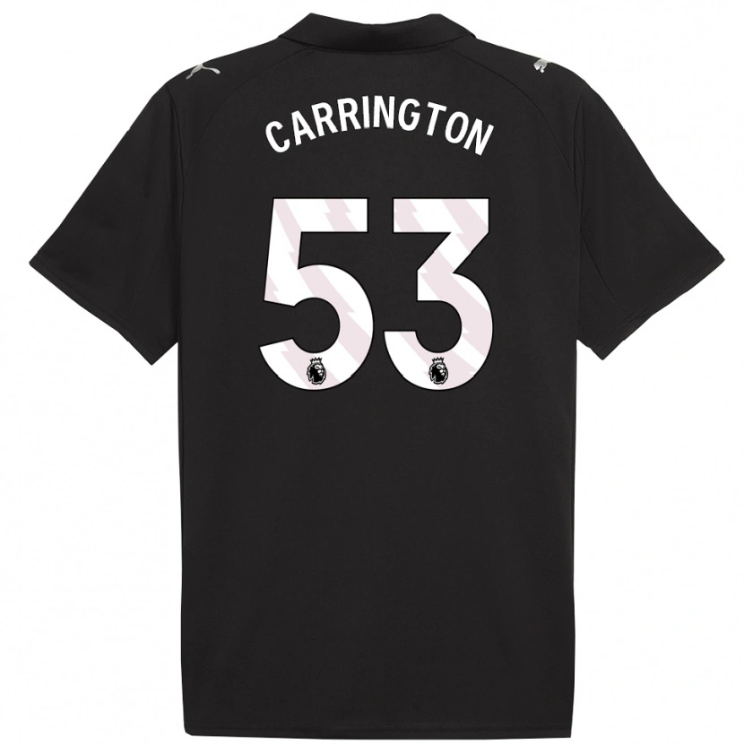 Danxen Hombre Camiseta Ezra Carrington #53 Negro Blanco 2ª Equipación 2025/26 La Camisa México