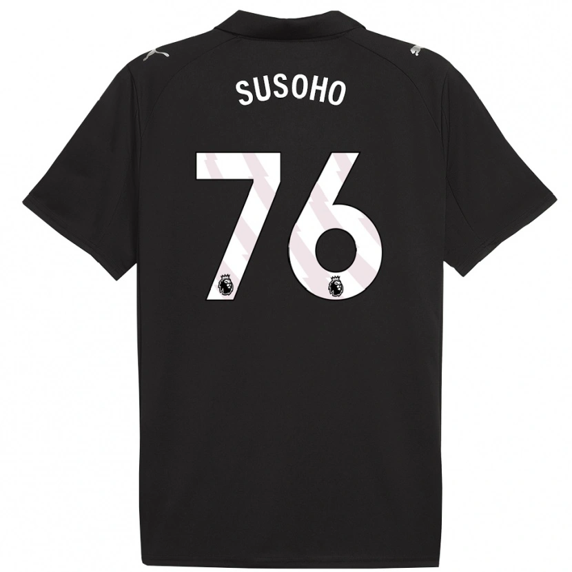 Danxen Hombre Camiseta Mahamadou Susoho #76 Negro Blanco 2ª Equipación 2025/26 La Camisa México