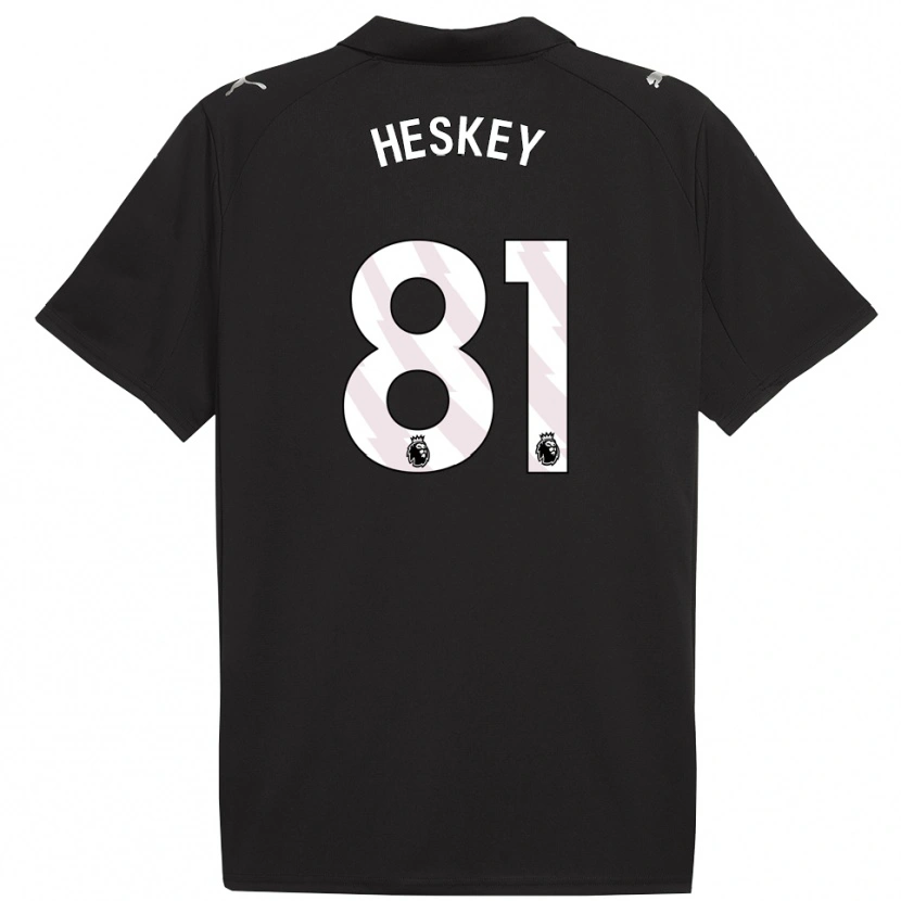 Danxen Hombre Camiseta Jaden Heskey #81 Negro Blanco 2ª Equipación 2025/26 La Camisa México