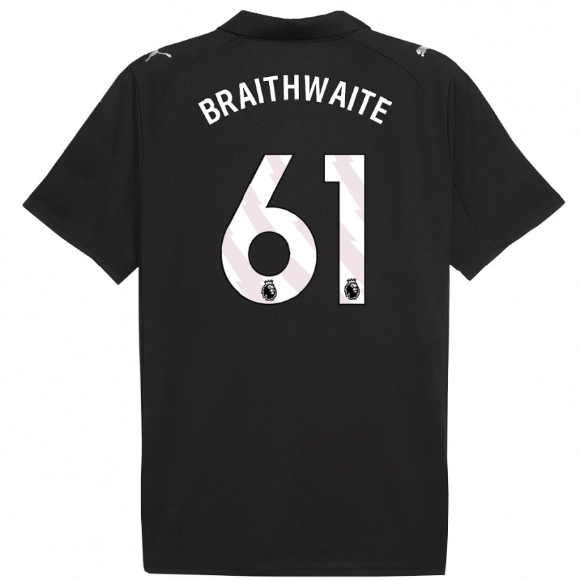 Danxen Hombre Camiseta Kaden Braithwaite #61 Negro Blanco 2ª Equipación 2025/26 La Camisa México