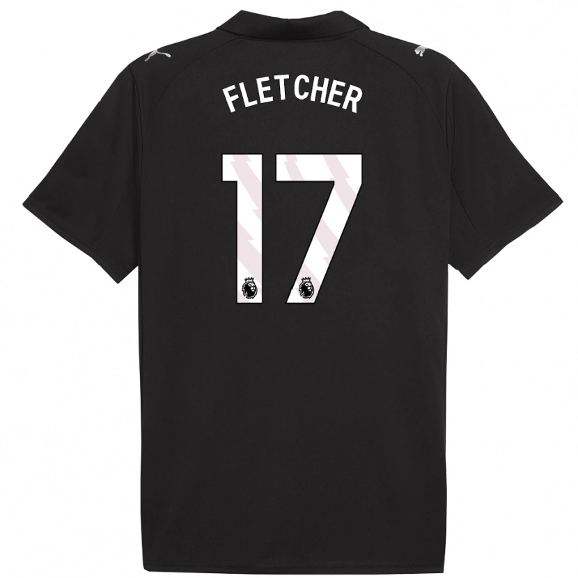 Danxen Hombre Camiseta Luca Fletcher #17 Negro Blanco 2ª Equipación 2025/26 La Camisa México