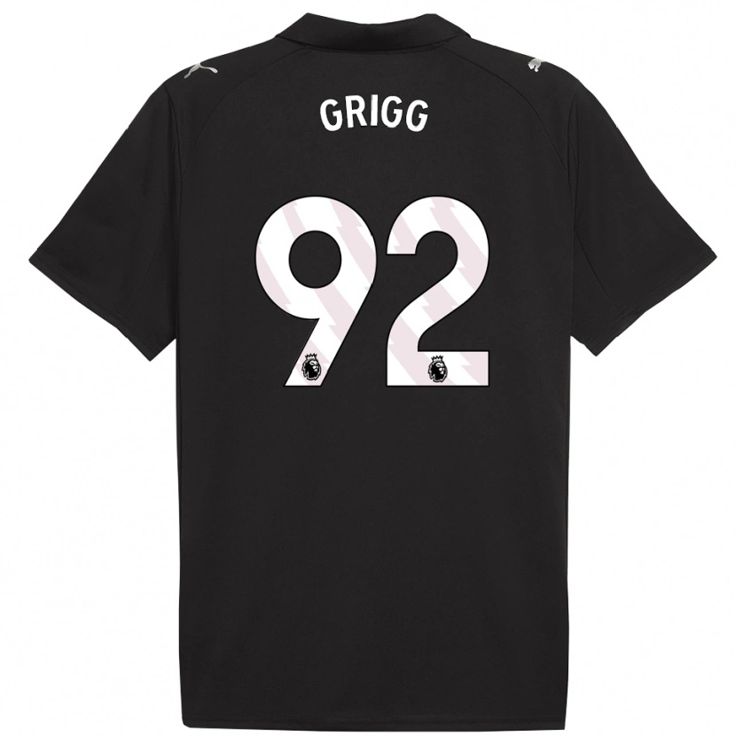 Danxen Hombre Camiseta Finley Grigg #92 Negro Blanco 2ª Equipación 2025/26 La Camisa México