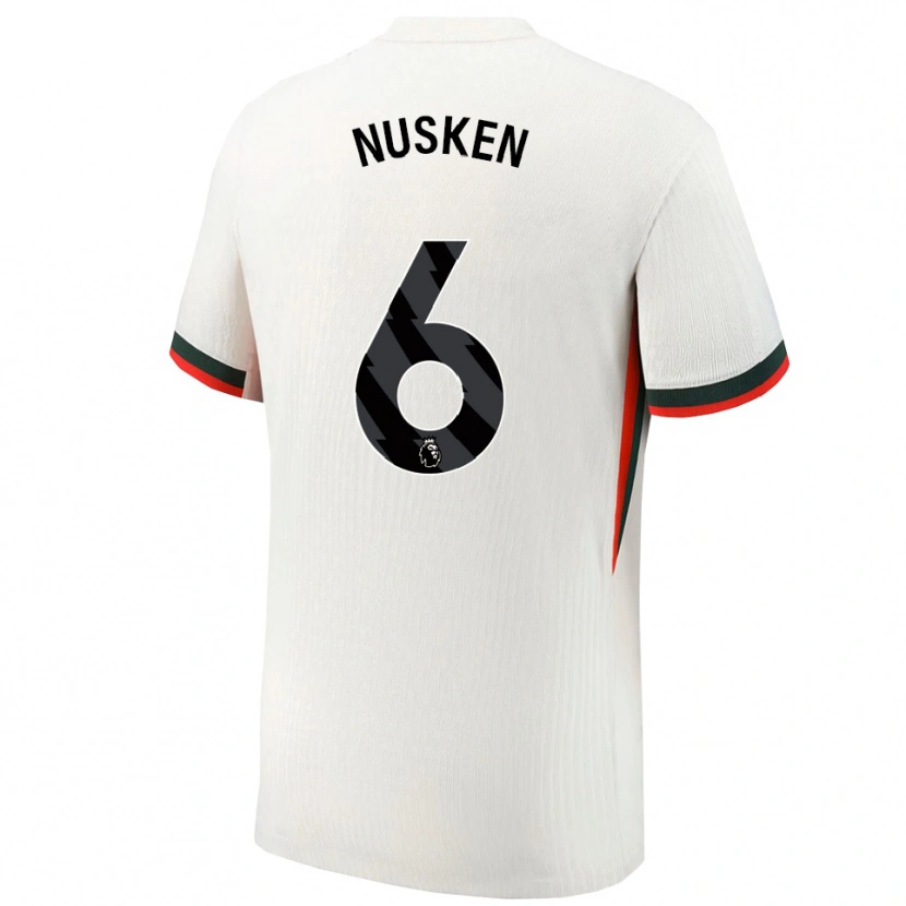 Danxen Hombre Camiseta Sjoeke Nusken #6 Blanco Verde 2ª Equipación 2025/26 La Camisa México