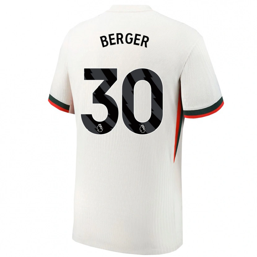 Danxen Hombre Camiseta Ann-Katrin Berger #30 Blanco Verde 2ª Equipación 2025/26 La Camisa México