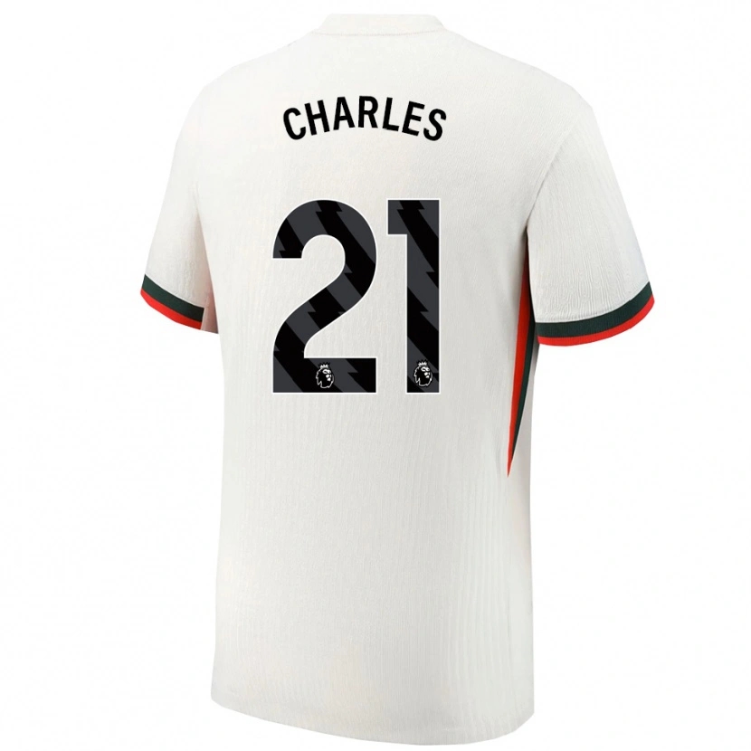 Danxen Hombre Camiseta Niamh Charles #21 Blanco Verde 2ª Equipación 2025/26 La Camisa México
