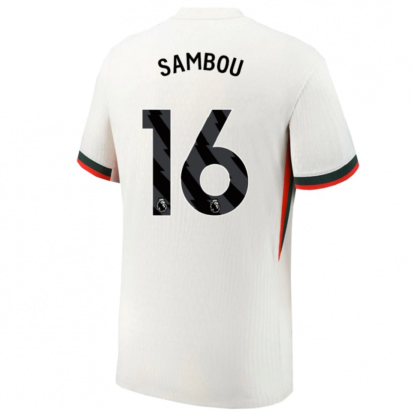 Danxen Hombre Camiseta Gabriel Sambou #16 Blanco Verde 2ª Equipación 2025/26 La Camisa México