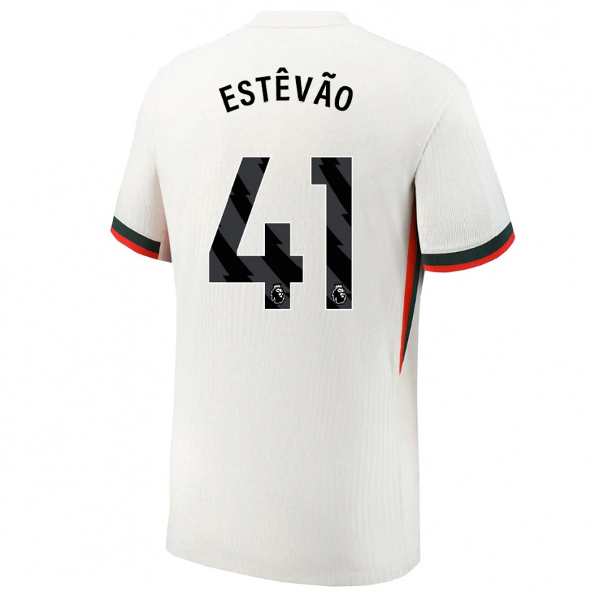 Danxen Hombre Camiseta Estêvão #41 Blanco Verde 2ª Equipación 2025/26 La Camisa México