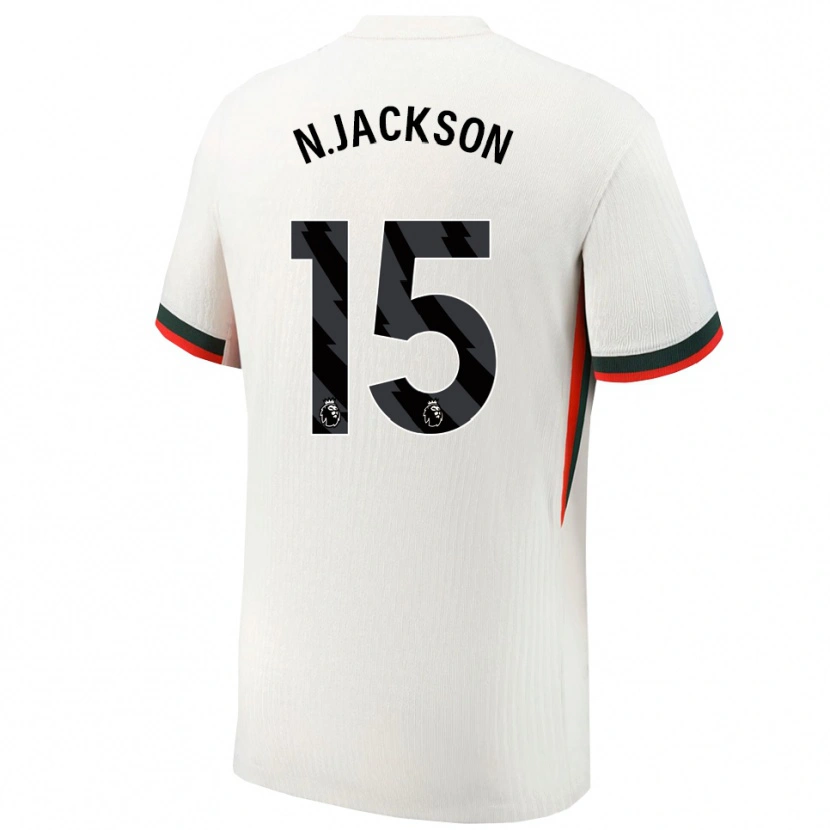 Danxen Hombre Camiseta Nicolas Jackson #15 Blanco Verde 2ª Equipación 2025/26 La Camisa México