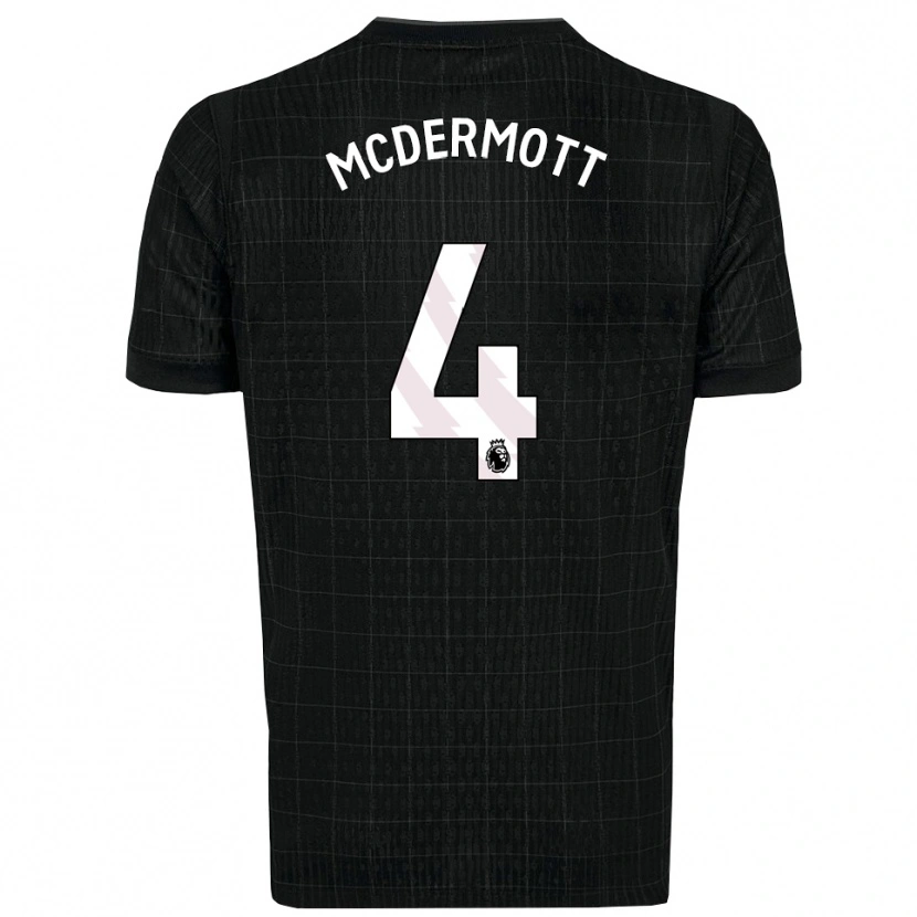 Danxen Hombre Camiseta Pele Arganese-Mcdermott #4 Negro Gris 2ª Equipación 2025/26 La Camisa México