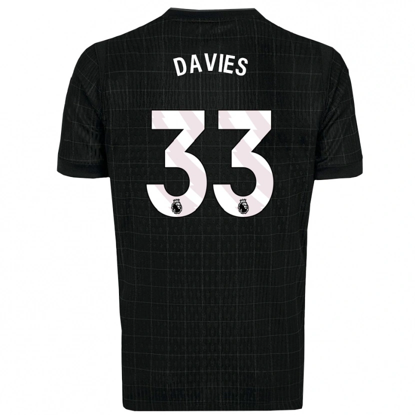 Danxen Hombre Camiseta Ben Davies #33 Negro Gris 2ª Equipación 2025/26 La Camisa México