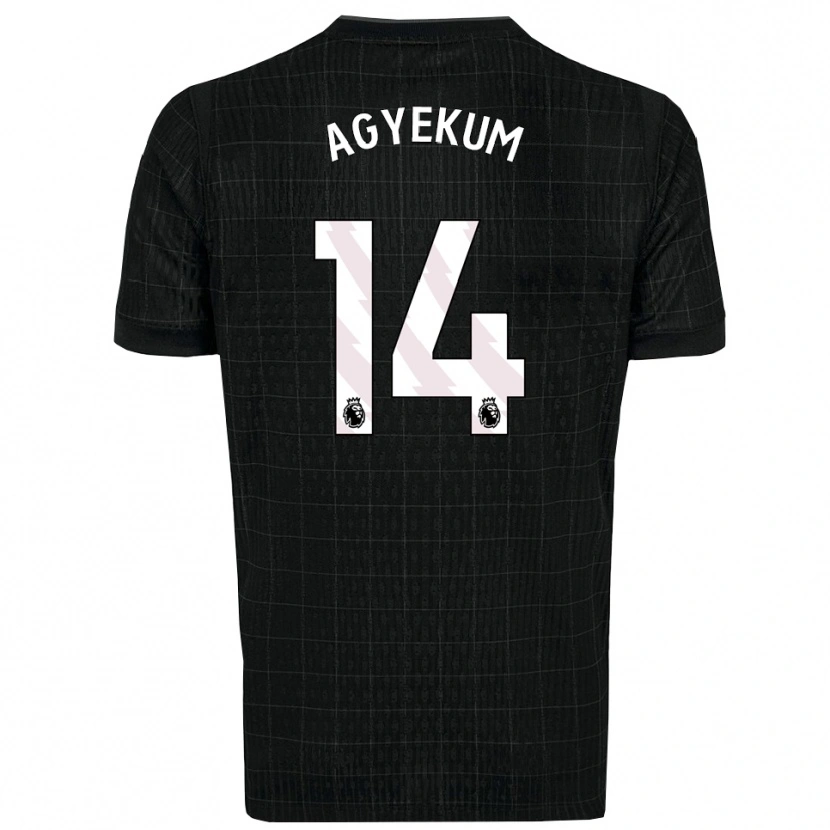 Danxen Hombre Camiseta Ezra Agyekum #14 Negro Gris 2ª Equipación 2025/26 La Camisa México