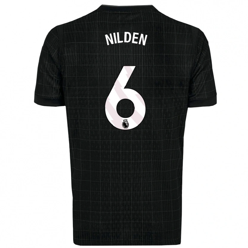 Danxen Hombre Camiseta Amanda Nildén #6 Negro Gris 2ª Equipación 2025/26 La Camisa México