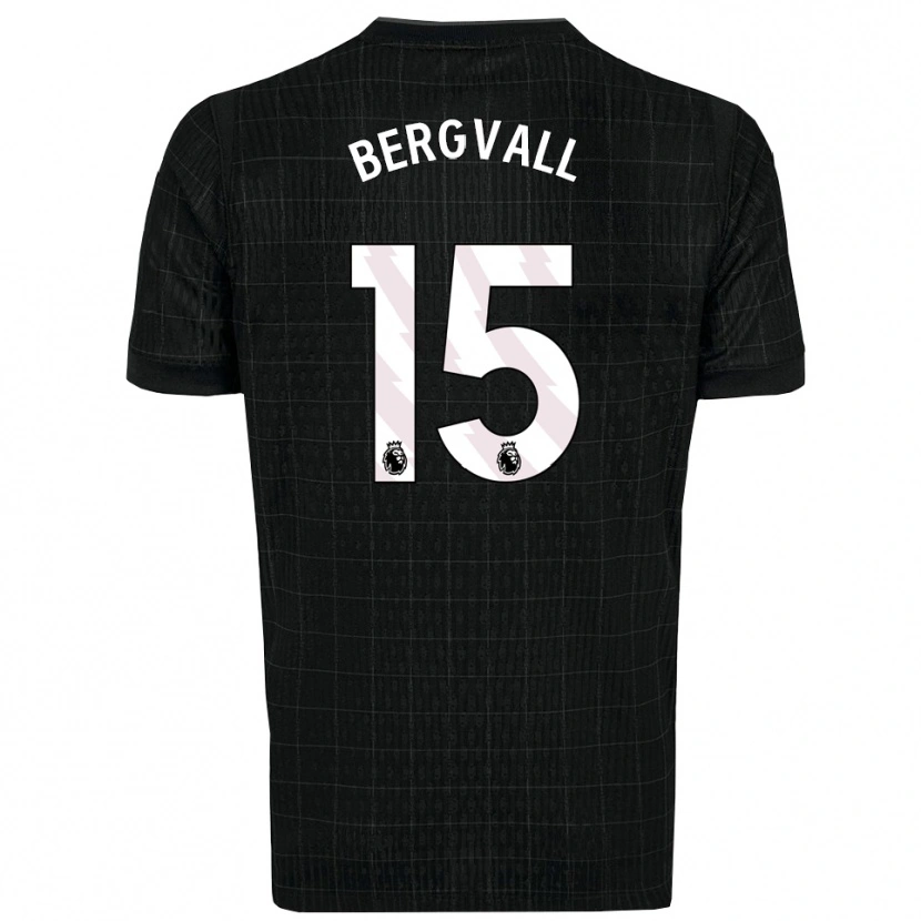 Danxen Hombre Camiseta Lucas Bergvall #15 Negro Gris 2ª Equipación 2025/26 La Camisa México