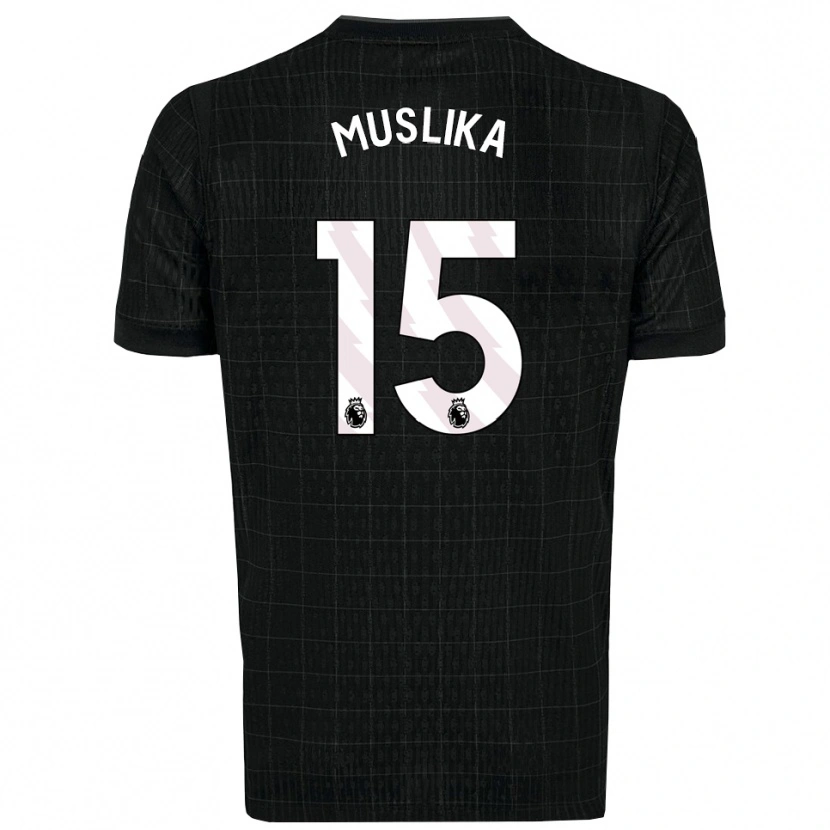 Danxen Hombre Camiseta Armend Muslika #15 Negro Gris 2ª Equipación 2025/26 La Camisa México