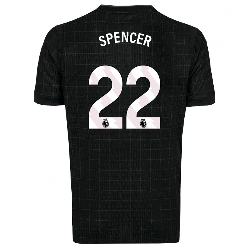 Danxen Hombre Camiseta Rebecca Spencer #22 Negro Gris 2ª Equipación 2025/26 La Camisa México