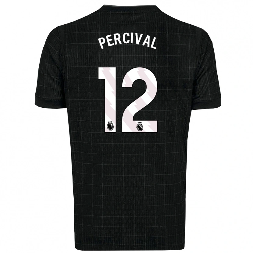 Danxen Hombre Camiseta Ria Percival #12 Negro Gris 2ª Equipación 2025/26 La Camisa México