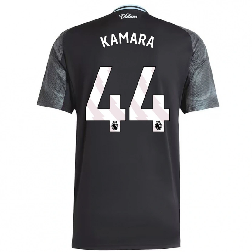 Danxen Hombre Camiseta Boubacar Kamara #44 Negro Celeste 2ª Equipación 2025/26 La Camisa México