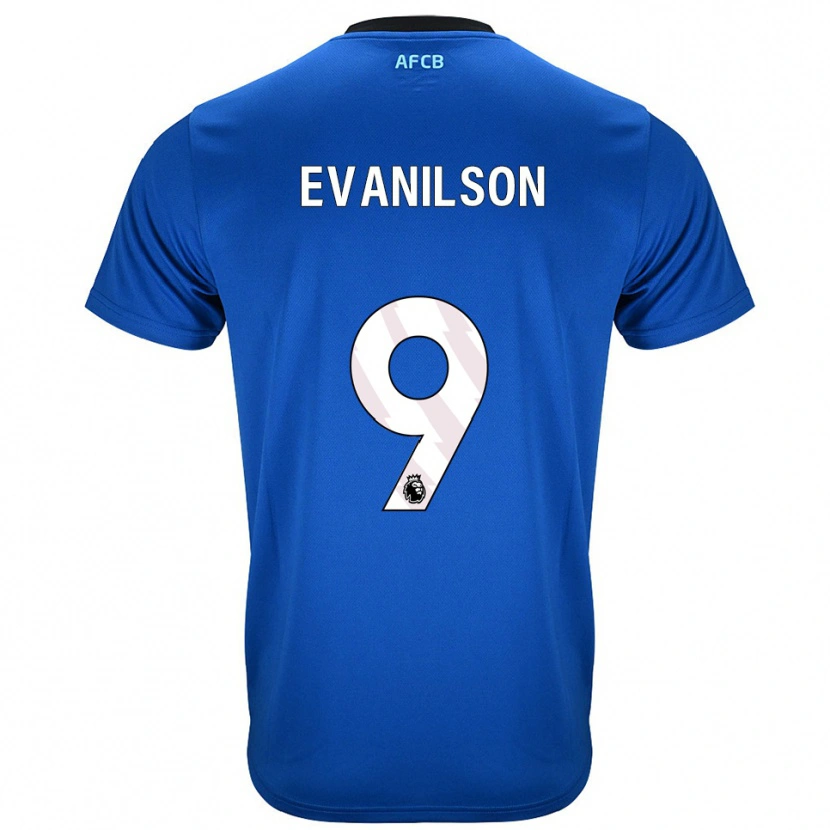 Danxen Hombre Camiseta Evanilson #9 Azul Negro 2ª Equipación 2025/26 La Camisa México