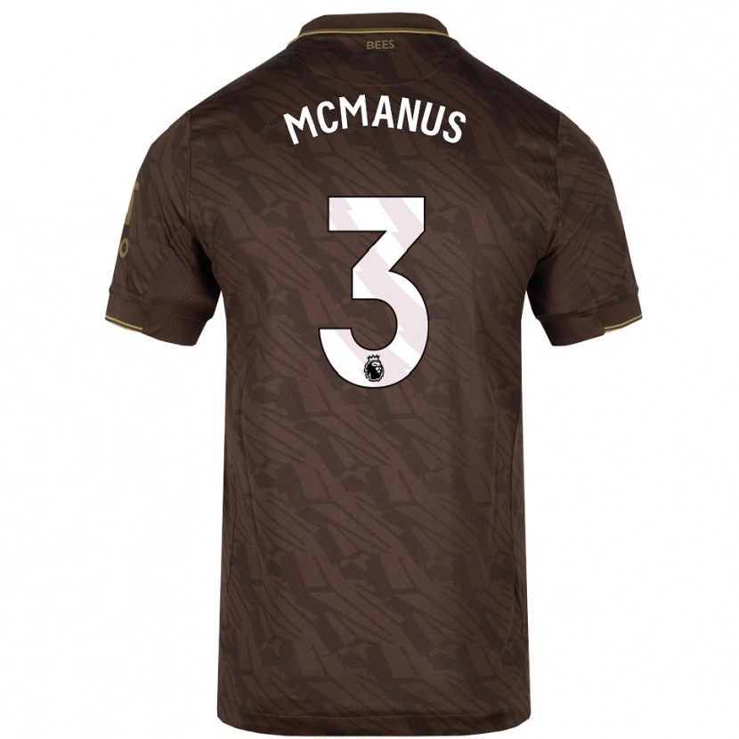 Danxen Hombre Camiseta Conor Mcmanus #3 Marrón Oro 2ª Equipación 2025/26 La Camisa México