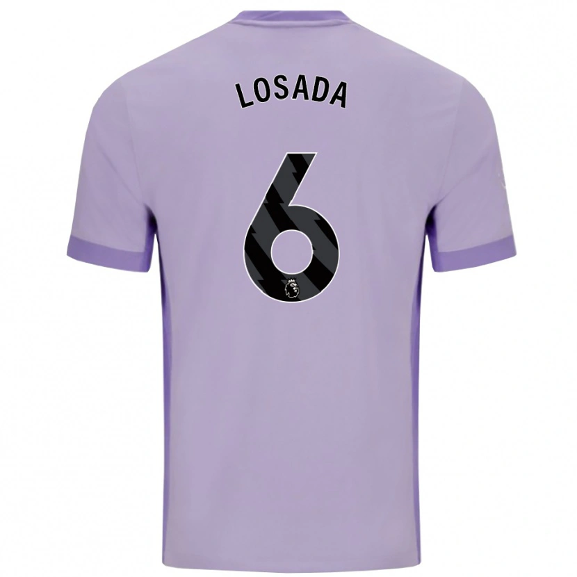 Danxen Hombre Camiseta Vicky Losada #6 Morado Taro Blanco 2ª Equipación 2025/26 La Camisa México