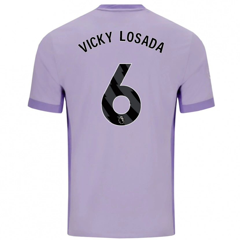 Danxen Hombre Camiseta María Victoria Losada Gómez #6 Morado Taro Blanco 2ª Equipación 2025/26 La Camisa México