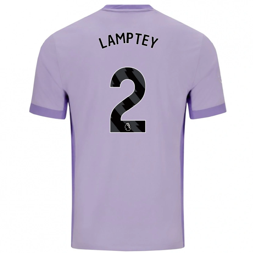 Danxen Hombre Camiseta Tariq Lamptey #2 Morado Taro Blanco 2ª Equipación 2025/26 La Camisa México