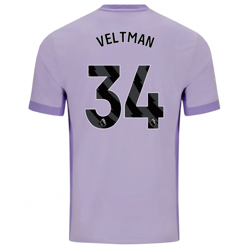 Danxen Hombre Camiseta Joël Veltman #34 Morado Taro Blanco 2ª Equipación 2025/26 La Camisa México