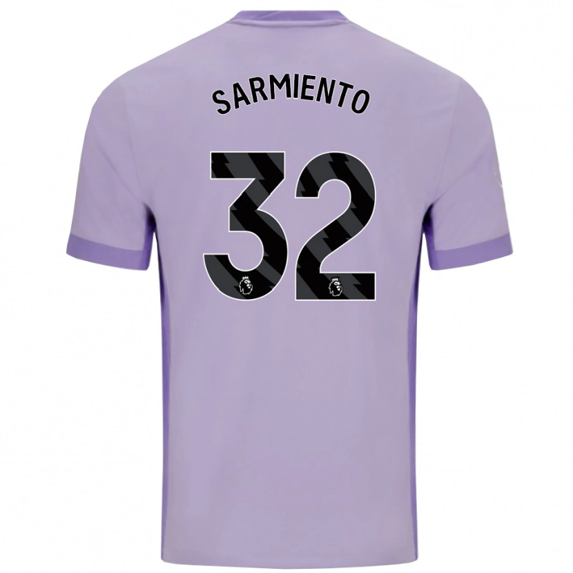 Danxen Hombre Camiseta Jeremy Sarmiento #32 Morado Taro Blanco 2ª Equipación 2025/26 La Camisa México