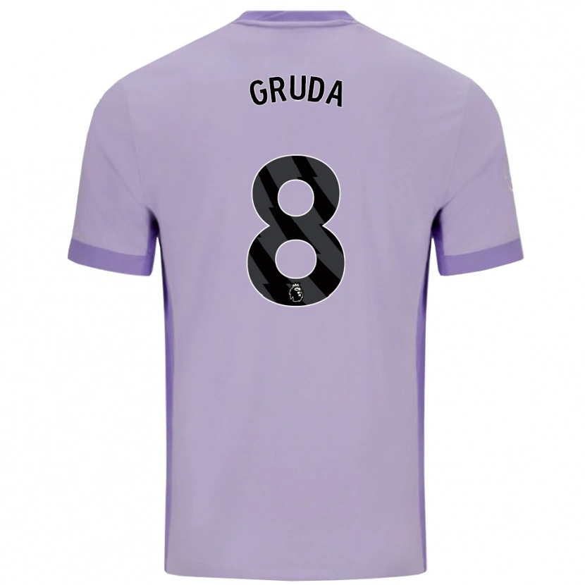 Danxen Hombre Camiseta Brajan Gruda #8 Morado Taro Blanco 2ª Equipación 2025/26 La Camisa México
