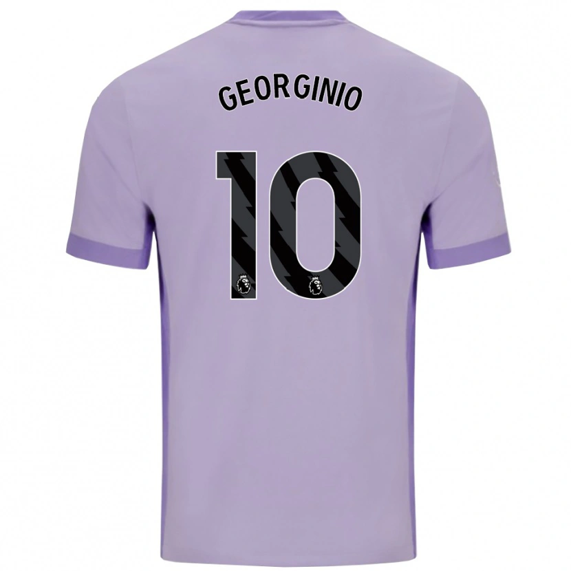 Danxen Hombre Camiseta Georginio Rutter #10 Morado Taro Blanco 2ª Equipación 2025/26 La Camisa México